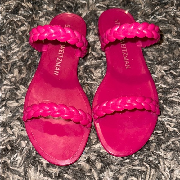 Stuart Weitzman Pink Braided Flat Sandals - Picture 1 of 1